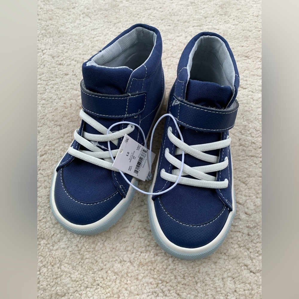 See Kai Run NWT Toddler Size 12 Belmont IIl Navy High Top Sneakers - Picture 5 of 7